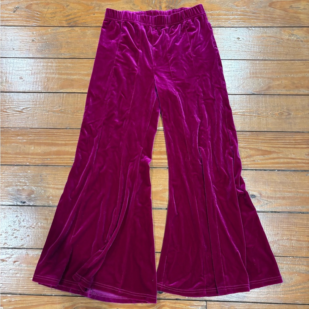 (711)+PINK VELVET PANTS+